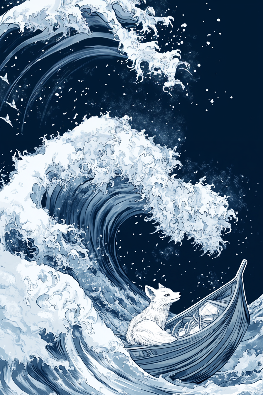 Passez la souris pour voir l'original La Vague de Kanagafox